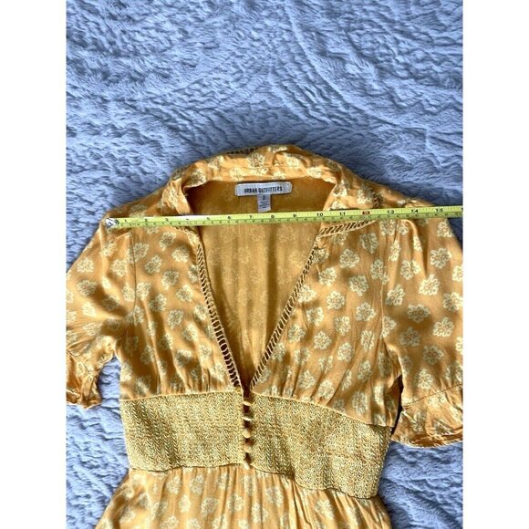 Urban Outfitters Graziana Mini Dress Yellow w/Elastic Waste Women's SP - Picture 4 of 9